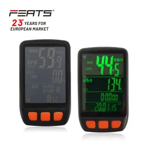 Waterproof 25-Function Wireless Rechargeable Bicycle Computer with Stopwatch and Type-C Cable