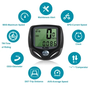 Waterproof Backlight Bicycle Computer Sunding SD 546C Wireless Odometer Speedometer for Mountain & Road Bikes