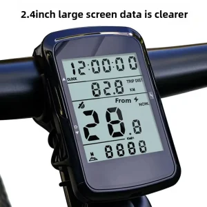 Waterproof Bicycle Computer with Backlight, Touch Screen, and Sensor