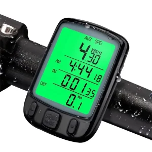 Waterproof Digital Bicycle Computer with LCD Display, Stopwatch, Wired Odometer, and Speedometer