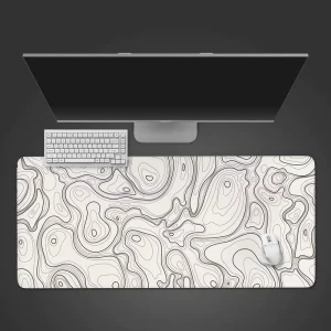 Waterproof Large Topographic Gaming Mouse Pad Rubber with Stitched Edges Custom Factory
