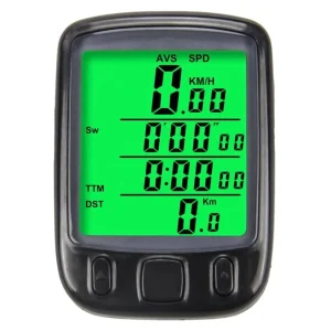 Waterproof Multi-Function LCD Bicycle Speedometer and Cycling Odometer with Green Backlight