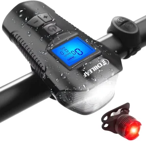 Waterproof Stopwatch, LED Bike Light, and Horn for Mountain and Road Bikes
