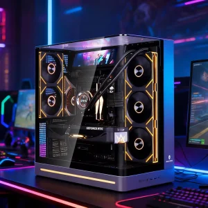 Wenjie Plus Standard Edition ATX Metal Full Tower Computer Seaview Host Desktop Panoramic Side Transparent Esports Case in Stock