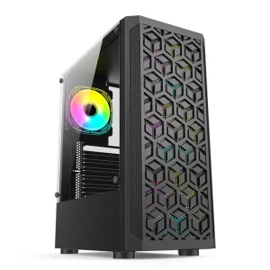 White Gaming PC Case ATX Mid Tower Tempered Glass Side Panel High Airflow Desktop Computer Chassis OEM ODM