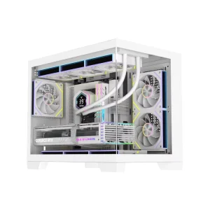 White Gaming PC Case Micro ATX Side Panel Window Mid Tower