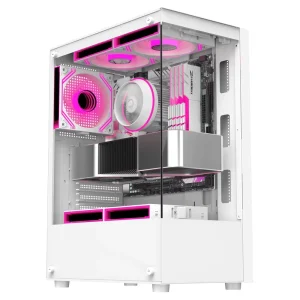 White OEM ATX Mid Tower Gaming PC Case Tempered Glass Window