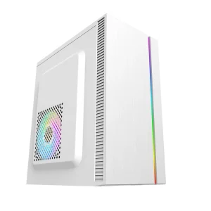 White SPCC ITX MATX Small Office Desktop PC Case