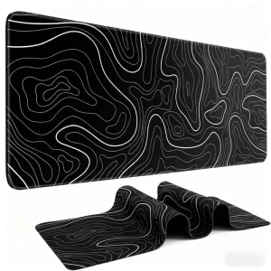 White and Black Waterproof Sublimation Gaming Mouse Pad Anime Splicing Edge Large Table Mat