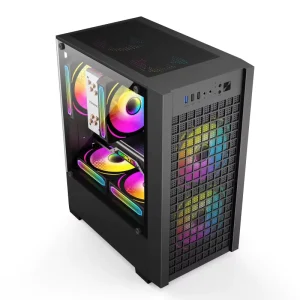 Wholesales New Designed Custom Micro ATX Mesh Panel Gaming Computer Cases MATX PC Case PC Gamers Cabinet