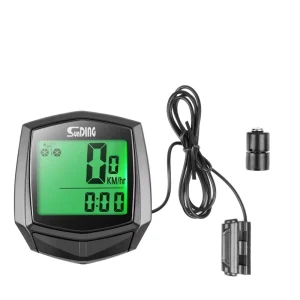 Wired Bicycle Computer with LCD Display, Odometer, Auto Sleep, and Replaceable Battery