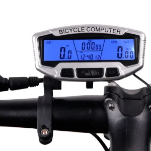 Wired Bicycle Speedometer Computer Stopwatch Odometer LCD Screen Blue Backlight Auto Clear SD-558A