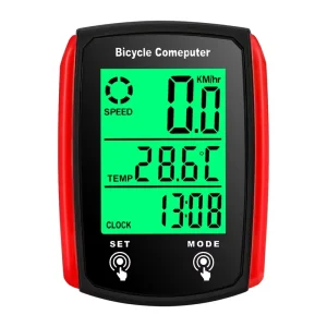 Wired Bike Computer with 19 Functions, Touch Display, Waterproof Backlight, Speedometer and Odometer