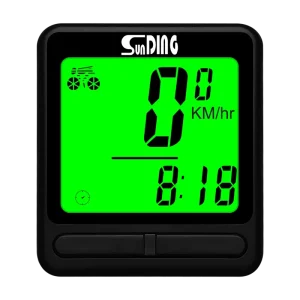 Wired Cycle Computer with 24 Functions, Green Backlight, Waterproof Design, Auto Wake-Up, Speedometer and Odometer