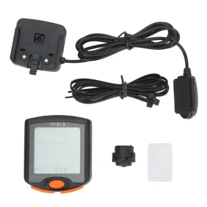 Wired Waterproof Bike Computer with Metric and Inch Units, Multifunction Speedometer, Noctilucent Display