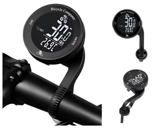 Wireless Bicycle Computer with Backlit Speedometer, Multifunction Odometer, and Temperature Display