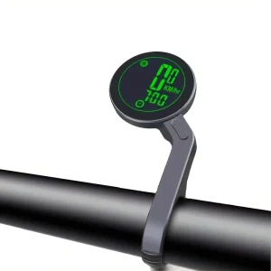 Wireless Bicycle Speedometer and Odometer with Round LCD Display, Handlebar Mount and Multifunctions