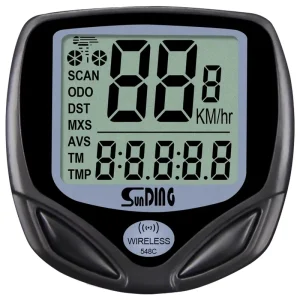 Wireless Bike Computer Speedometer and Odometer with Cycle Tracker, MPH Display, and Rainproof Housing