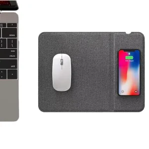 Wireless Charging Water Resistant Gaming Mouse Pad with Wrist Support Square Rubber Material in Stock