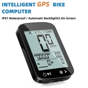 Wireless GPS Bicycle Computer with Waterproof Speedometer, Odometer, 2.4-inch LCD Display, and Rechargeable Battery for Road and Mountain Bikes