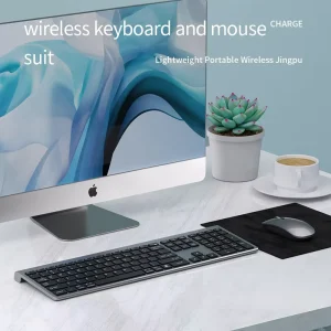 Wireless Gaming Keyboard and Mouse Set Silent Type-C Charging Ergonomic Desktop Computer Office