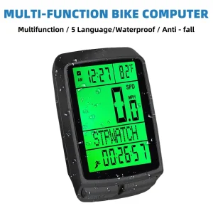 Wireless Sensor Road Bike Computer Multifunctional Waterproof Speedometer Electric Bicycle Meter