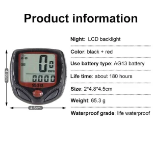 Wireless Waterproof Multifunction Bicycle Computer Speedometer Stopwatch Odometer Sensor for MTB Cycling