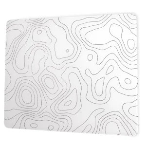 XVX Glass Gaming Mouse Pad Professional Large 410mm*310mm Art Style White Topographic Hard Surface Improved Precision & Speed