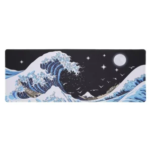 XXL Sea Wave Gaming Mouse Pad with Non-Slip Waterproof Large Desk Pad
