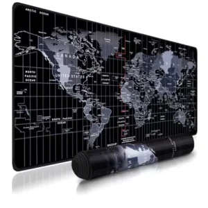 XXL World Map Desk Mat with Stitched Edges Rubber Base Large Mouse Pad Sublimation Custom Logo for Office Gaming & Travel Decor