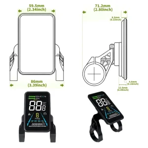 YL-81F LCD Electric Bicycle Dashboard Display, 36V/48V/52V, for Fat-Tire E-Bike