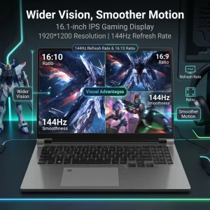 Yifang OEM ODM 16 inch with Intel I9 13900H RTX 4060 8GB Graphics Card DDR5 Memory 16 10 Aspect Ratio Metal Body Gaming Laptops