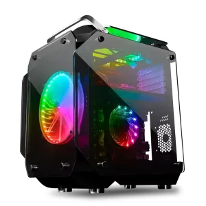 ZeroMaster Full Tower Aluminum Alloy Cooling Fans & Water Cooled Air Tempered Glass ATX Computer Gaming Case for PC Gamers