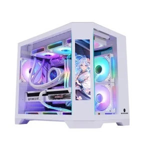ZeroMaster M ATX Aluminum Alloy Desktop Gaming Computer Case 360 Water Cooling New Computer Tempered Glass Case Stock PC