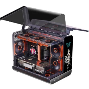 ZeroMaster Phantom Wing LCD Screen Game Case New Cool Appearance Game Computer Case Tempered Glass New LCD Screen Computer Case