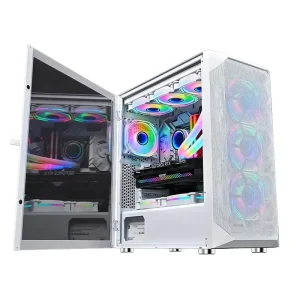 ZeroMaster White Full Tower RGB Gaming Computer Case E ATX ATX Micro ATX Compatible with 10 Fans for PC Gamers